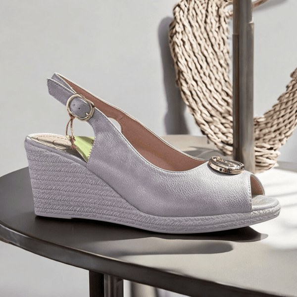 Womens Zanni & Co Duytrink Slingback Wedges - Silver