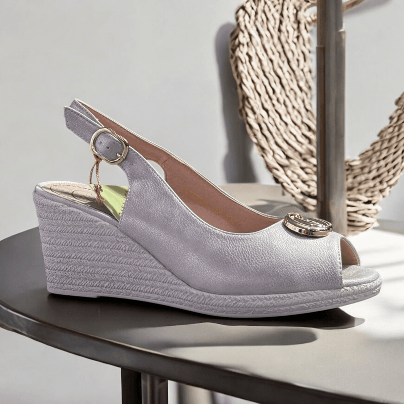Womens Zanni & Co Duytrink Slingback Wedges - Silver