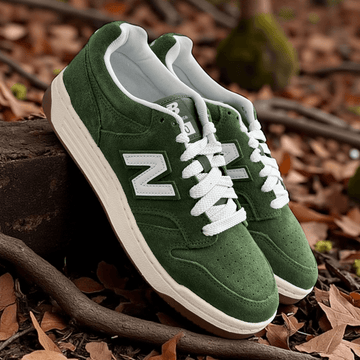 Mens New Balance 480 Trainers - Dark Olive with White