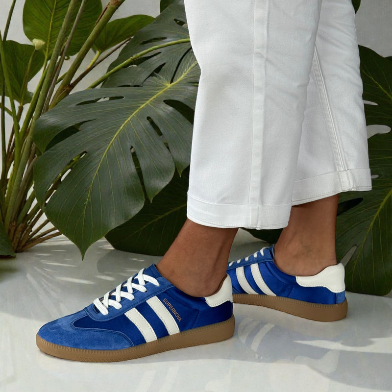 Womens Drilleys Ninety Trainers - Neon Blue