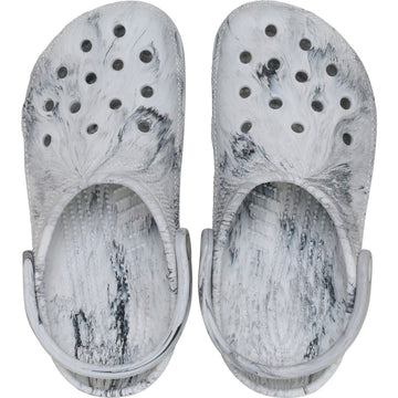 Unisex Crocs Classic Marbled Black and White Clog - Black and White