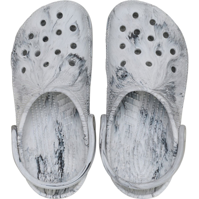 Unisex Crocs Classic Marbled Black and White Clog - Black and White