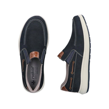 Mens Rieker 16968 Blue Flats - Blue