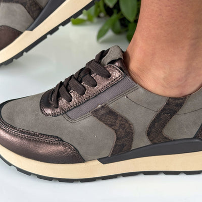 Womens Caprice 23774 Taupe Combi Trainers - Taupe Combi