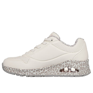 Womens Skechers 155412 Natural Leopard Uno Trainer - Natural