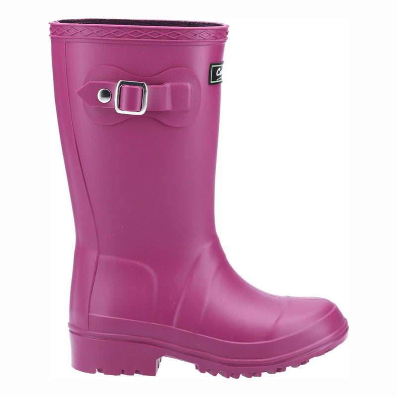 Kids Cotswold Buckingham Waterproof Wellingtons - Berry