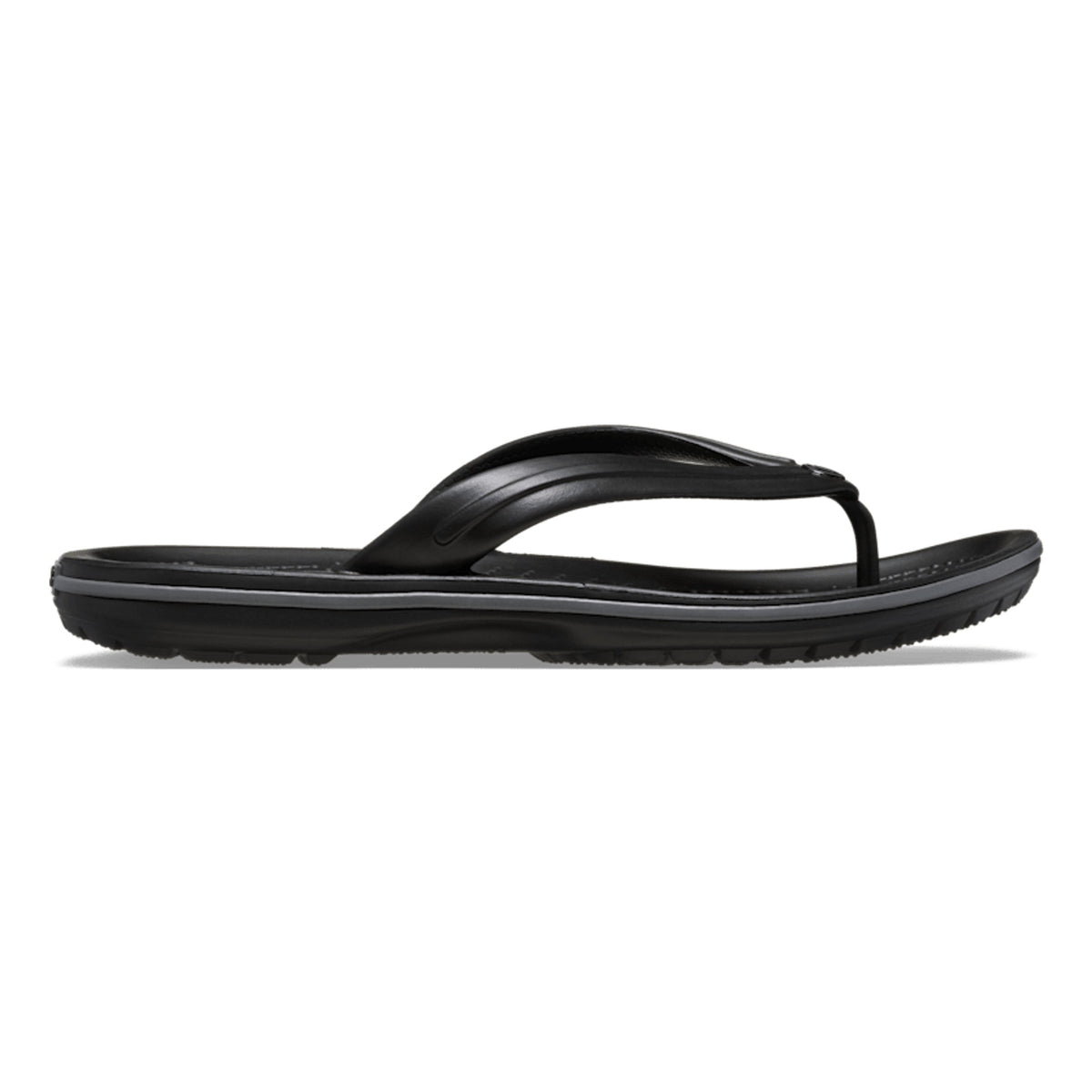Womens Crocs Black Slate Grey Crocband Flip Flops