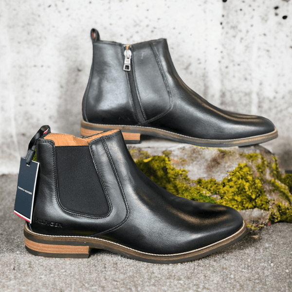 Tommy Hilfiger Mens Essential Leather Chelsea Boots - Essential Leather Chelsea
