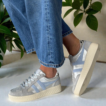 Womens Gola Superslam Blaze II Silver Air Snow Leopard Trainers - Silver Air Snow Leopard