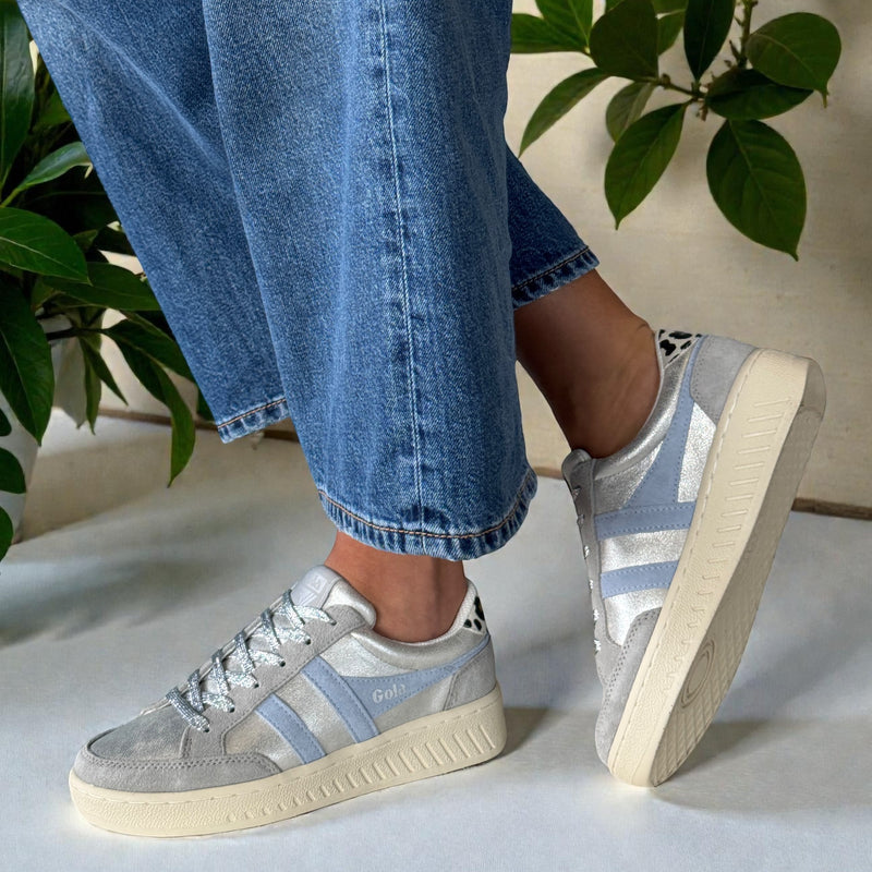 Womens Gola Superslam Blaze II Silver Air Snow Leopard Trainers - Silver Air Snow Leopard