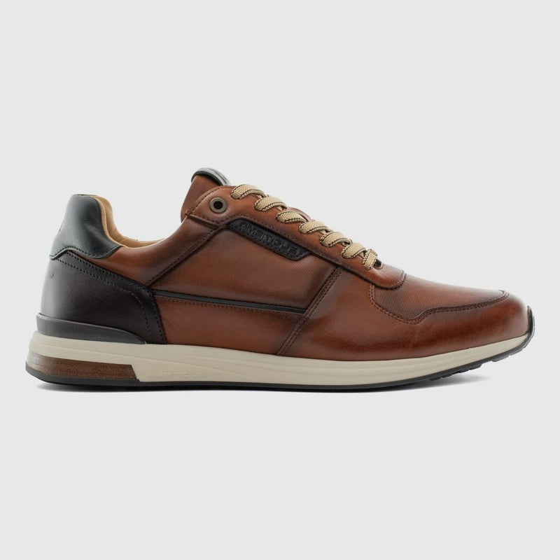 Mens Ambitious SLOW Classic Cognac Trainers - Cognac