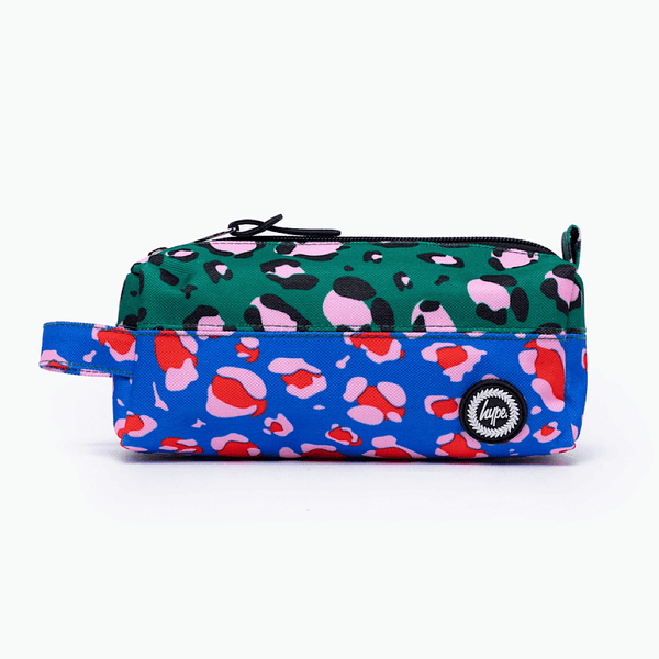 Girls Hype Primary Stripe Leopard Pencilcase - Leopard