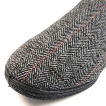 Mens Lazy Dogz Harrison Tweed Slippers - Grey