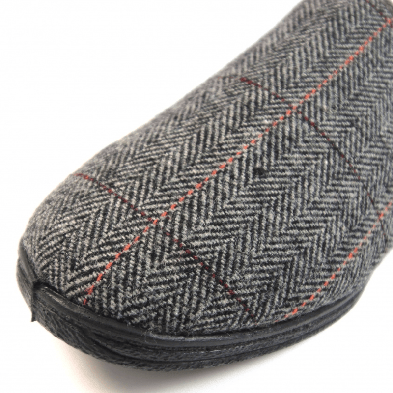 Mens Lazy Dogz Harrison Tweed Slippers - Grey