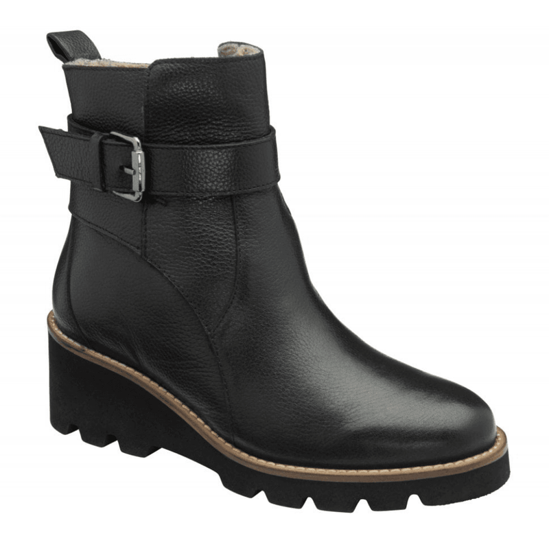 Womens Lotus Emberlynn Wedge Ankle Boots - Black