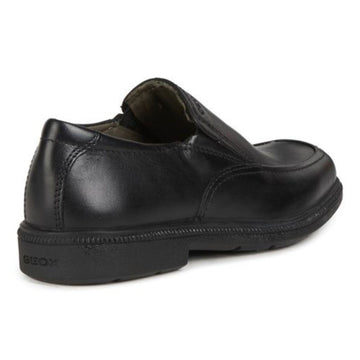 Junior Boys Geox Federico Black School Shoes - Black