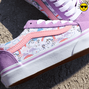 Vans Girls Old Skool Unicorn Trainer - Pink Unicorn Print