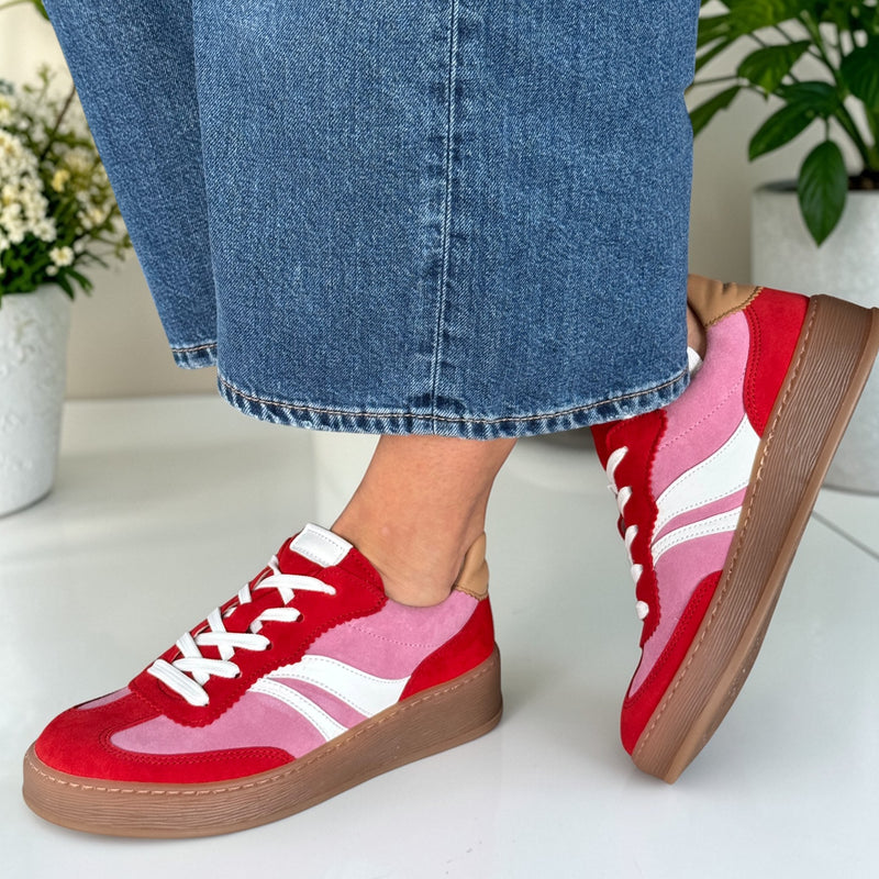 Womens Gabor Dahma Gumsole Trainers - Red