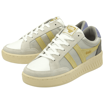 Womens Gola Superslam Blaze Silver Yellow Platform Trainers - Silver