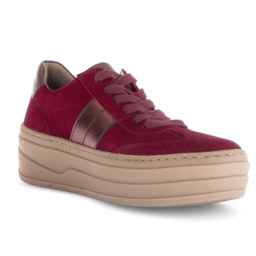 Womens Gabor 73.350 Wool Platform Trainers - Burgundy