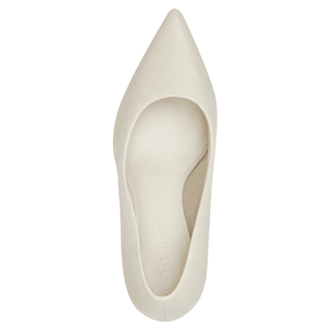 Womens Tamaris Ladies Candy Matte Flared Heels - Ivory