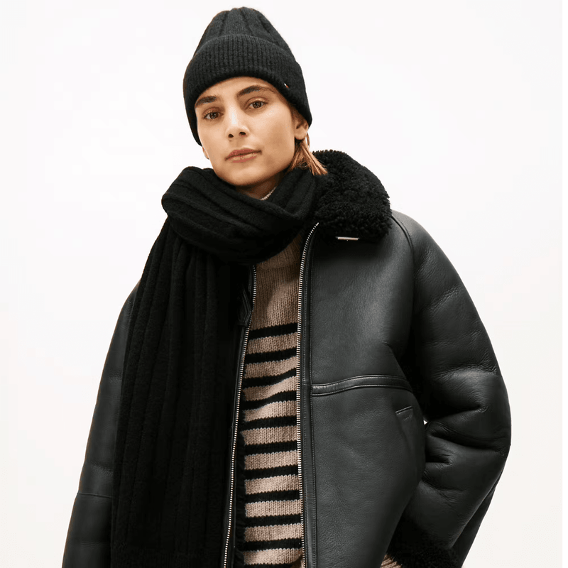 Tommy Hilfiger Fluffy Beanie and Scarf Gift Box - Black