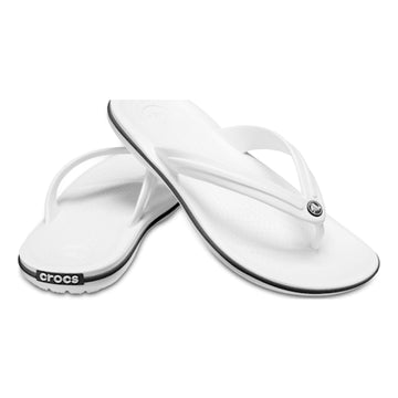 Mens Crocs Crocband Flip Flops - White