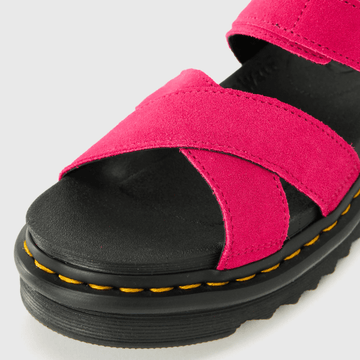 Womens Dr Martens Voss II Fuchsia Pink Suede Sandals - Pink