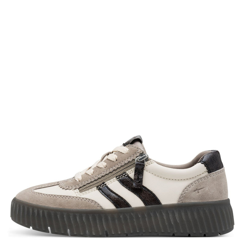 Womens Tamaris 83729 Side Zip Trainers - Lt Grey
