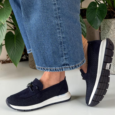 Womens Heavenly Feet Ciara Loafers - Navy