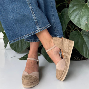 Womens Unisa Cech Skin Wedge Espadrilles - Skin