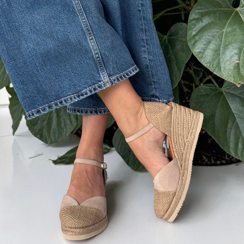 Womens Unisa Cech Skin Wedge Espadrilles - Skin