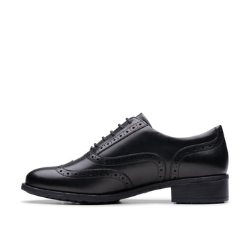 Girls Clarks Havisham Oak School Shoes - Black