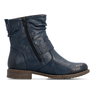 Womens Rieker 74857 Navy Fleece Lined Ankle Boots - Navy