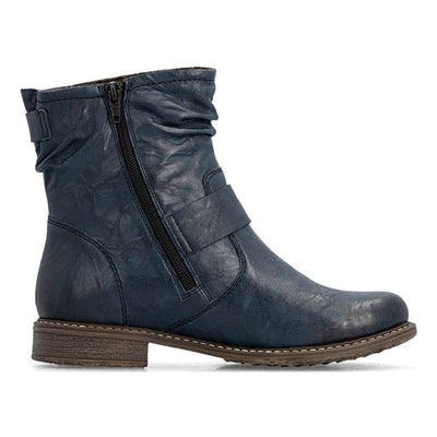 Womens Rieker 74857 Navy Fleece Lined Ankle Boots - Navy
