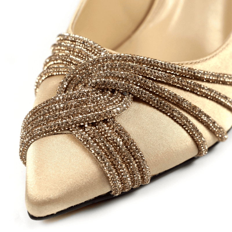 Womens Lunar Tayah Nude Diamante Twist Front Court Shoes - Nude Pink