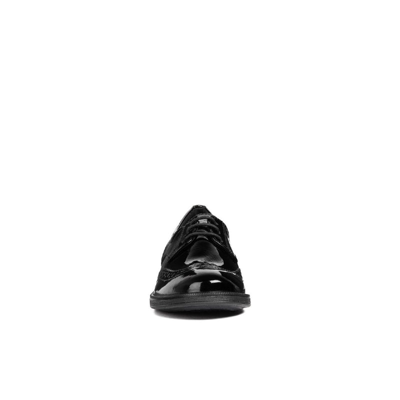 Junior Girls Geox Agata Black Patent School Shoes - Black Patent