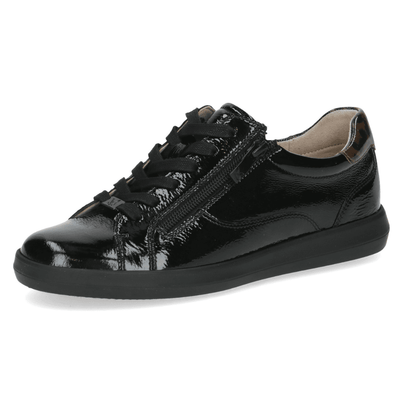 Womens Caprice 23762 Black Patent Side Zip Trainers - Black Patent
