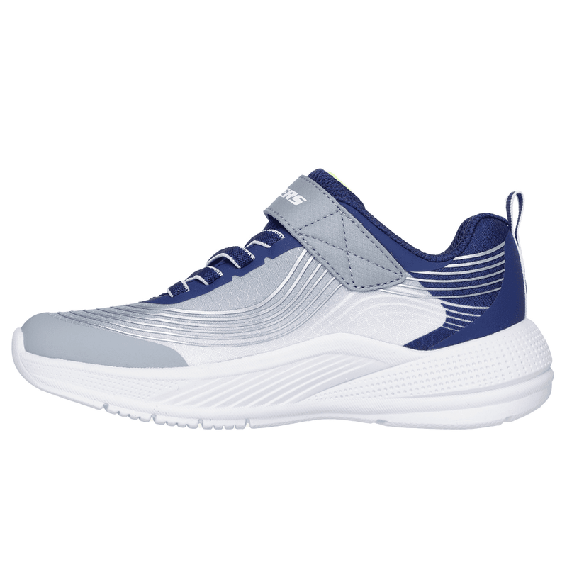 Boys Skechers Microspec Advance in Navy & Grey - Navy