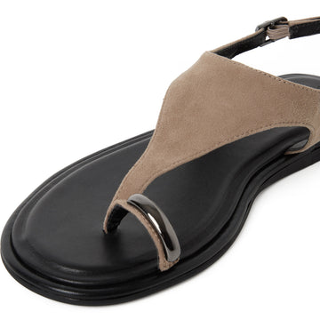 Womens Tamaris 28142 Taupe Buckle Closed Sandals - Taupe