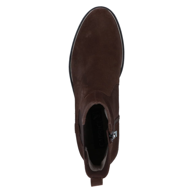 Womens Caprice 25304 Dark Brown Suede Boots - Dark Brown Suede
