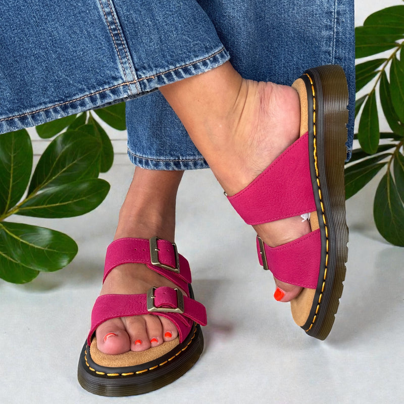 Womens Dr Martens Josef Buckle Mule Sandals - Pink