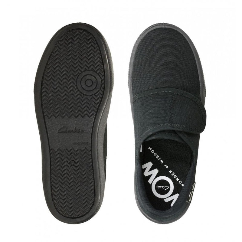 Infant Kids Clarks Hopper Run Black Fabric - Black