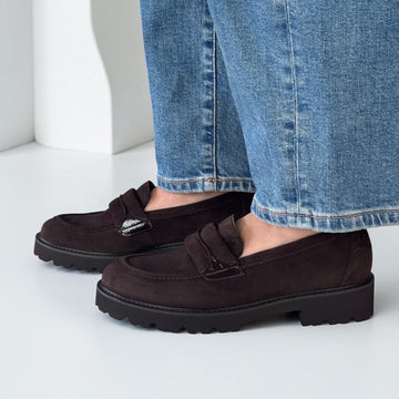 Womens Gabor 4013 Loafers - Dark Brown