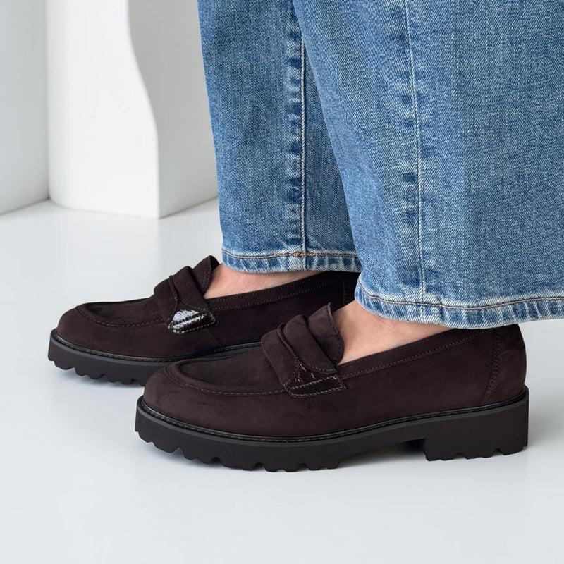Womens Gabor 4013 Loafers - Dark Brown