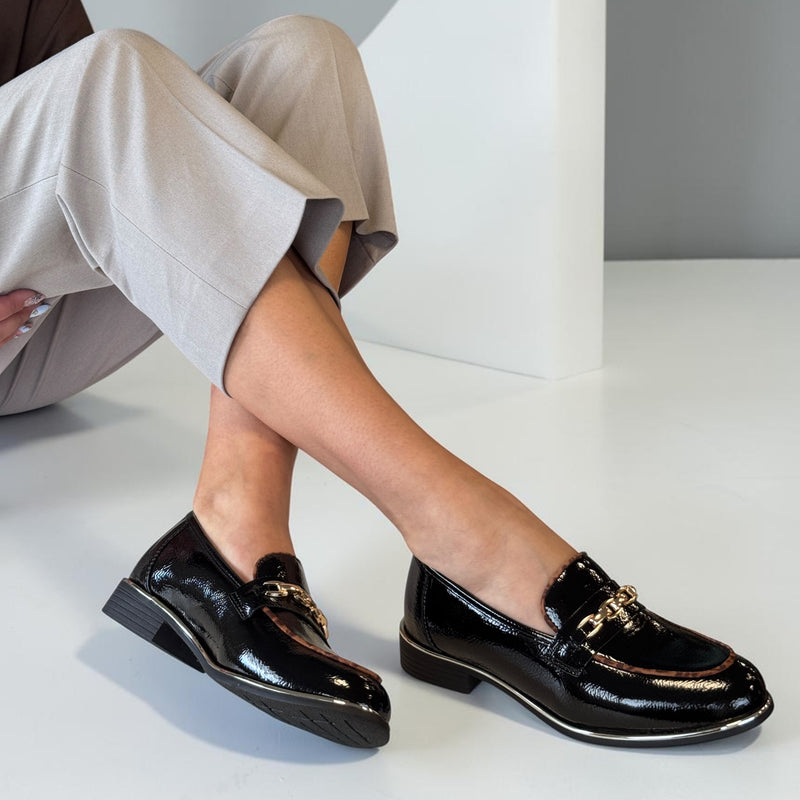 Womens Lunar Mylee Patent Loafer - Black