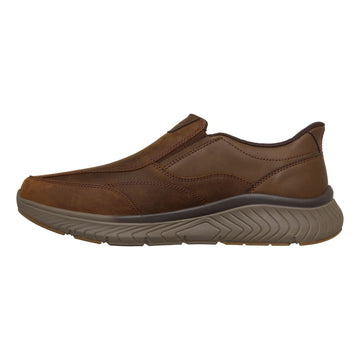 Mens Skechers Arch Fit Crosser - Oak Dark Brown Slip-Ins Casual Shoes - Dark Brown