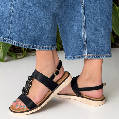 Womens Lotus Joana Sandals - Black