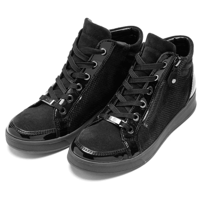 Womens Ara Rom Zip Trainer Boots - Black