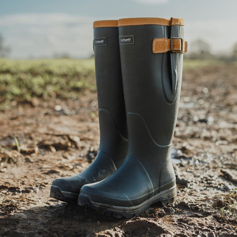 Mens Cotswold Stratus Green Wellingtons - Green